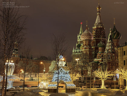 St. Basil's Cathedral at Night, Moscow